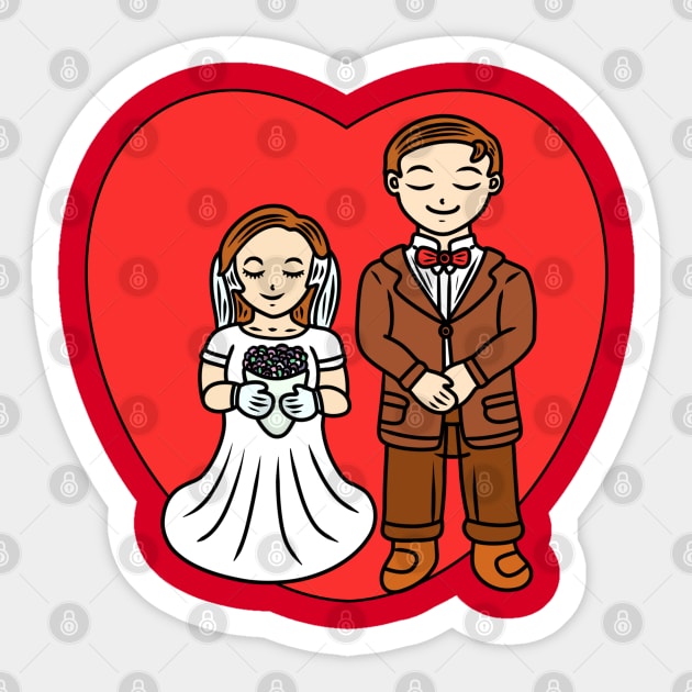 Cute lovely chibi couple Sticker by Andrew Hau